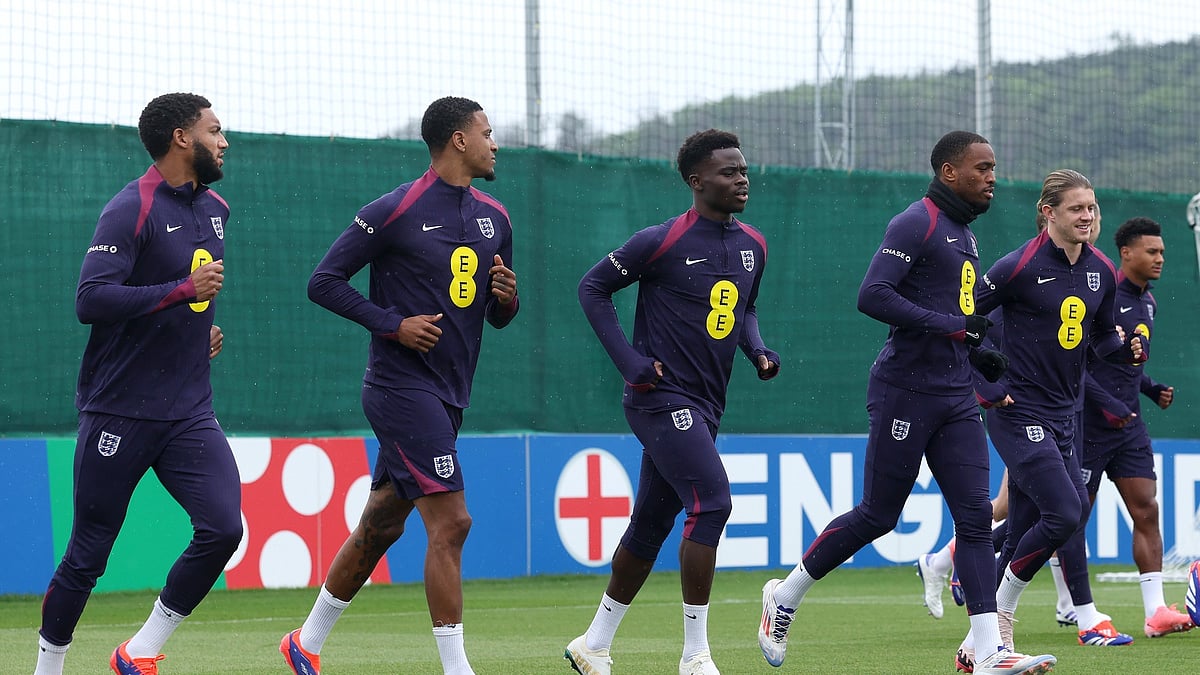 England national football team players during a practice session before their UEFA Euro 2024 game. - Photo: X/ @England